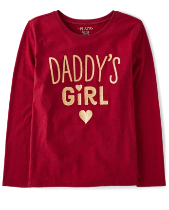 Girls Daddy's Girl Graphic Tee - red