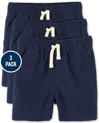 Baby And Toddler Boys Pull On Jogger Shorts 3-Pack - blue
