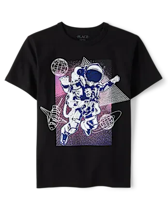Boys Astronaut Graphic Tee - black