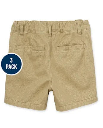 Baby And Toddler Boys Uniform Stretch Chino Shorts 3-Pack - tan