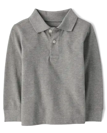 Baby And Toddler Uniform Soft Pique Polo - gray