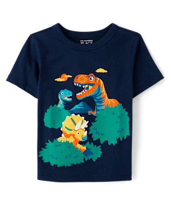 Toddler Boys Dino Scene Graphic Tee - blue