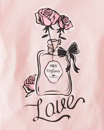 Girls Perfume Graphic Tee - pink