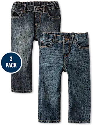 Baby And Toddler Boys Straight Jeans 2-Pack - multi