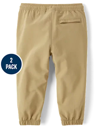 Baby And Toddler Boys Quick Dry Pull On Jogger Pants 2-Pack - tan