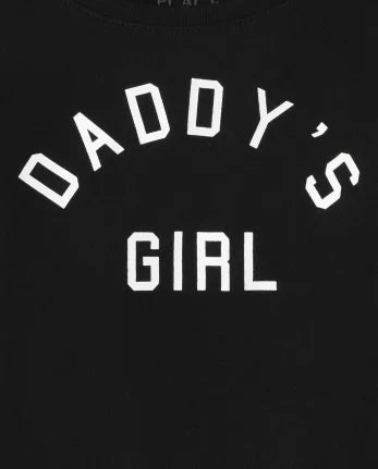 Baby And Toddler Girls Matching Family Daddy's Girl Graphic Tee - black