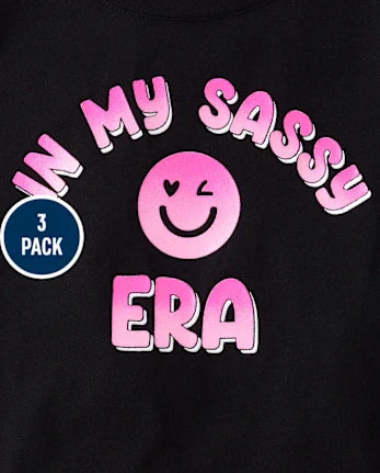 Baby And Toddler Girls Bow Graphic Tee 3-Pack - multi