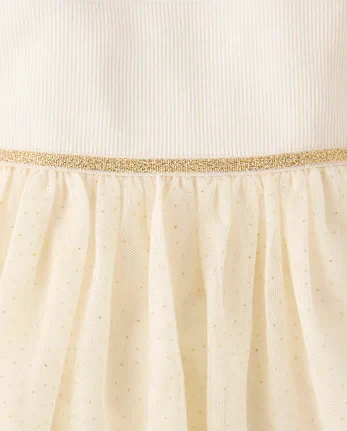 Baby And Toddler Girls Glitter Tutu Dress - white