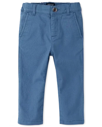 Baby And Toddler Boys Uniform Stretch Skinny Chino Pants - blue