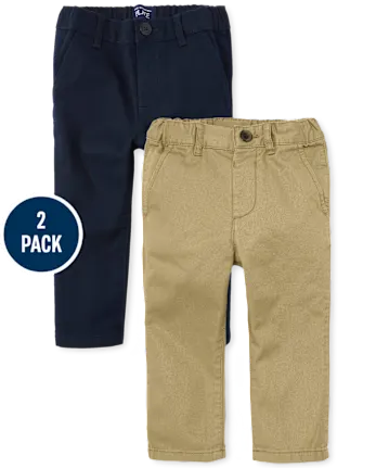 Baby And Toddler Boys Uniform Stretch Skinny Chino Pants 2-Pack - multi
