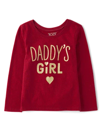 Baby And Toddler Girls Daddy's Girl Graphic Tee - red