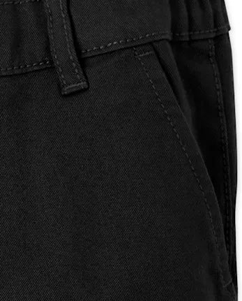 Baby And Toddler Boys Uniform Stretch Straight Chino Pants - black