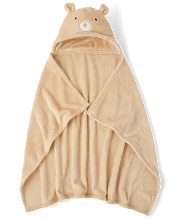 Baby Bear Cozy Hooded Blanket - tan