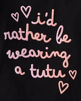 Baby And Toddler Girls Tutu Graphic Tee - black