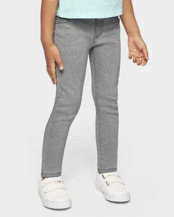 Baby And Toddler Girls Knit Twill Jeggings - denim
