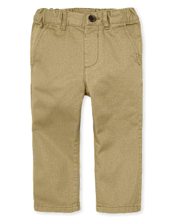 Baby And Toddler Boys Uniform Stretch Straight Chino Pants - tan