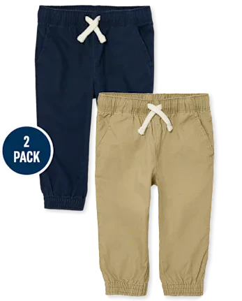 Baby And Toddler Boys Stretch Pull On Jogger Pants 2-Pack - multi