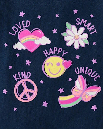 Baby And Toddler Girls I Am Unique Graphic Tee - blue