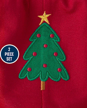 Baby First Christmas 2-Piece Playwear Set - red