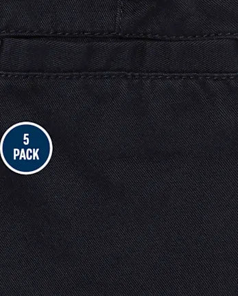 Baby And Toddler Boys Uniform Stretch Straight Chino Pants 5-Pack - blue
