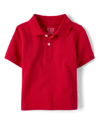Baby And Toddler Uniform Soft Pique Polo - red