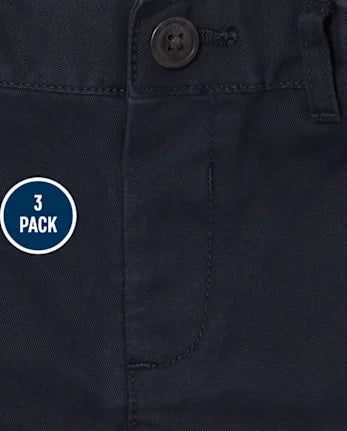 Baby And Toddler Boys Uniform Stretch Chino Shorts 3-Pack - blue