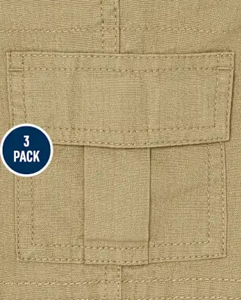 Baby And Toddler Boys Ripstop Pull On Cargo Shorts 3-Pack - tan
