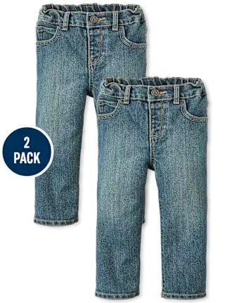 Baby And Toddler Boys Bootcut Jeans 2-Pack - denim