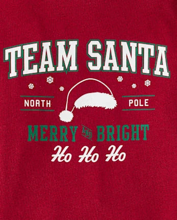 Baby And Toddler Matching Family Team Santa Graphic Tee - red