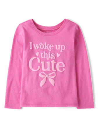 Baby And Toddler Girls Woke Up This Cute Graphic Tee - pink