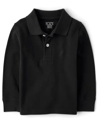 Baby And Toddler Uniform Soft Pique Polo - black