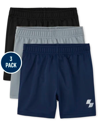 Toddler Boys Basketball Shorts 3-Pack - multi