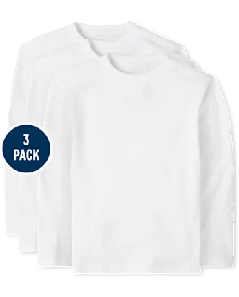 Baby And Toddler Boys Tee Shirt 3-Pack - white