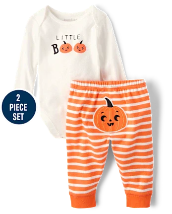 Baby Halloween 2-Piece Playwear Set - white