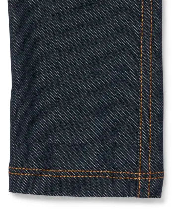 Baby And Toddler Girls Faux Denim Leggings - denim