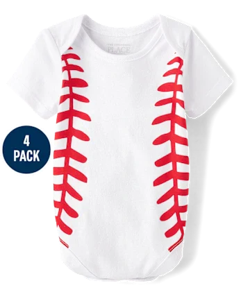 Baby Sports Graphic Bodysuit 4-Pack - multi