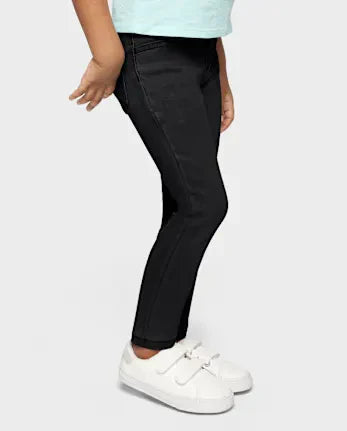 Baby And Toddler Girls French Terry Jeggings - black