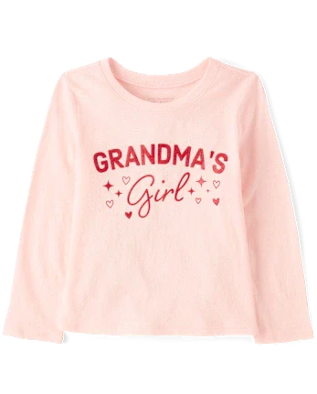 Baby And Toddler Girls Grandma's Girl Graphic Tee - pink