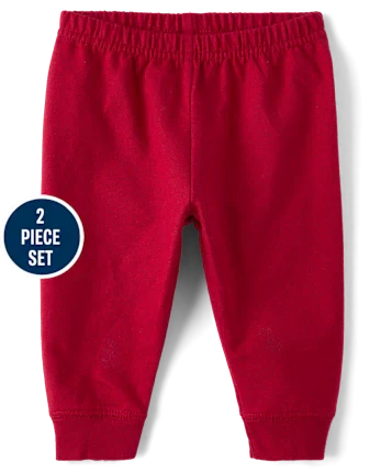 Baby First Christmas 2-Piece Playwear Set - red