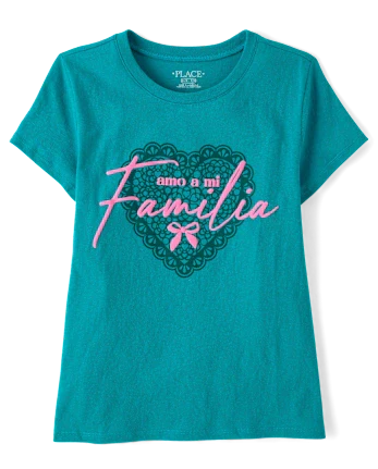 Girls Familia Graphic Tee - green