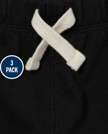 Baby And Toddler French Terry Shorts 3-Pack - black