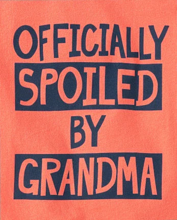 Baby And Toddler Boys Spoiled By Grandma Graphic Tee - orange