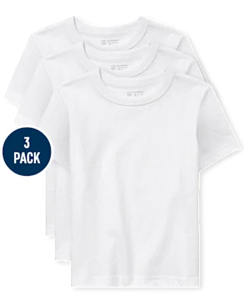 Baby And Toddler Boys Tee Shirt 3-Pack - white