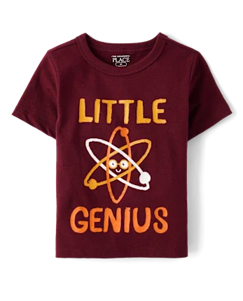 Baby And Toddler Boys Little Genius Graphic Tee - burgundy