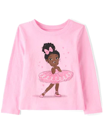 Baby And Toddler Girls Ballerina Graphic Tee - pink