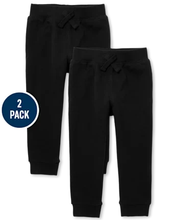 Baby And Toddler Fleece Jogger Pants 2-Pack - black