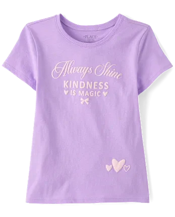 Girls Always Shine Graphic Tee - purple