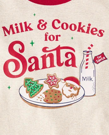 Kids Milk And Cookies Snug Fit Cotton Pajamas - tan