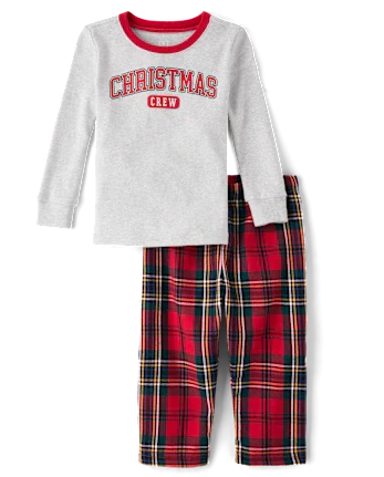Baby And Toddler Matching Family Christmas Crew Snug Fit Cotton And Flannel Pajamas - multi