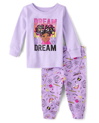 Baby And Toddler Girls Dream Snug Fit Cotton Pajamas - purple